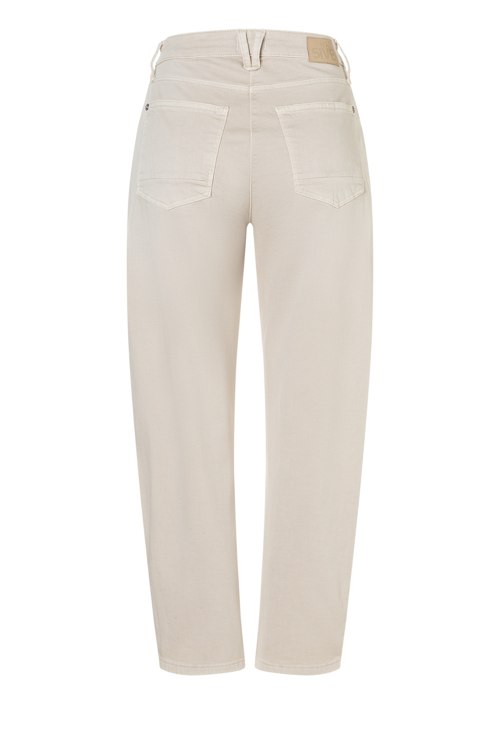 MAC Danni 2.3 barrel-leg jeans in ivory with high-rise fit and stretch gabardine fabric