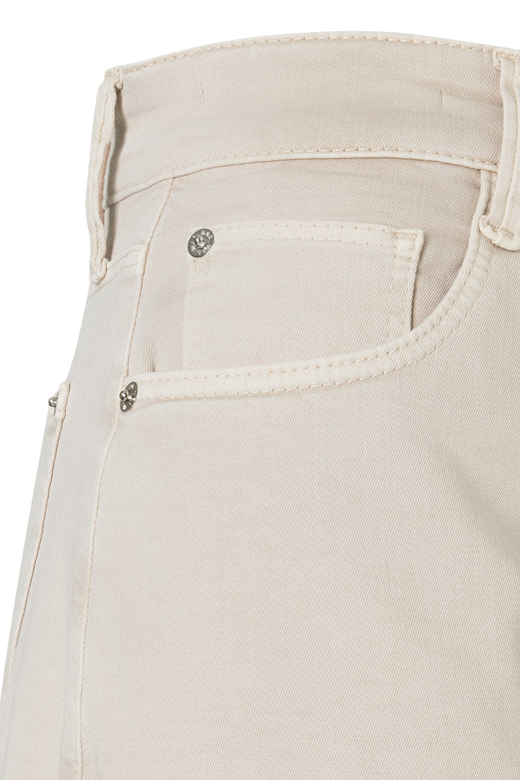 MAC Danni 2.3 barrel-leg jeans in ivory with high-rise fit and stretch gabardine fabric