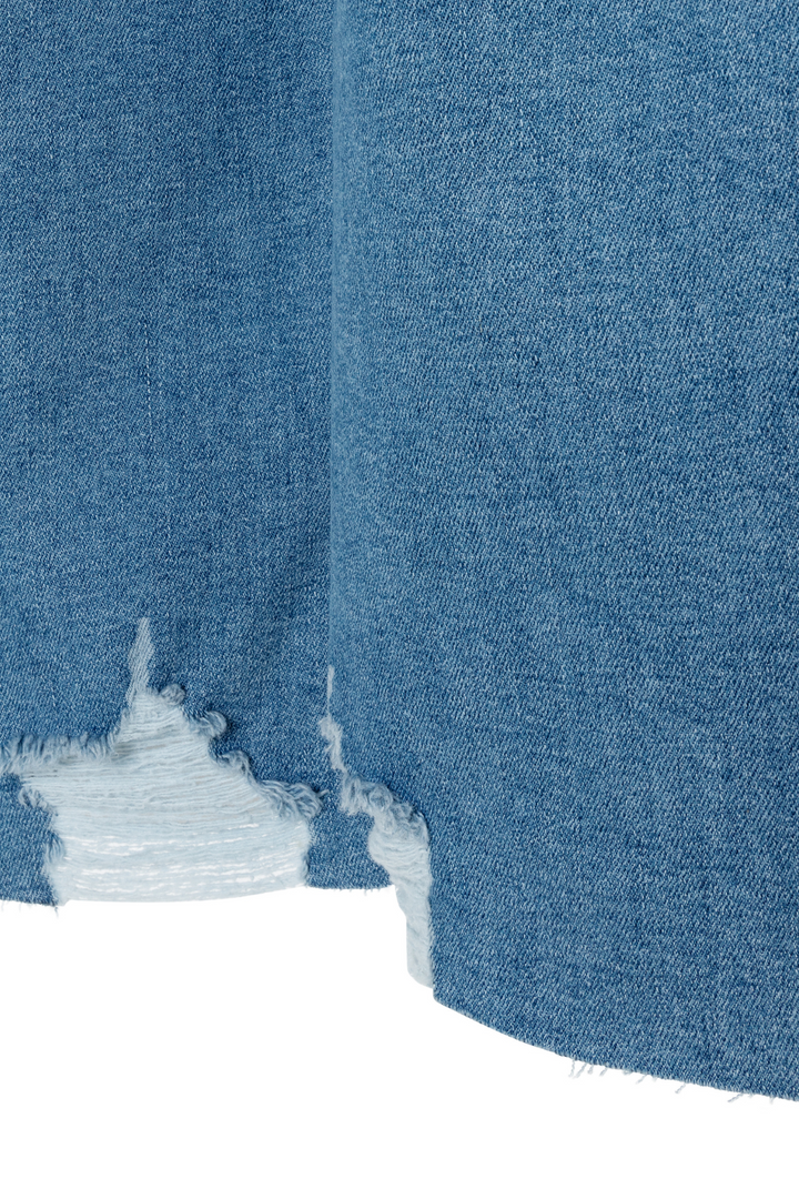 Dotique MAC Dakota Barrel Leg Jeans in Vintage Wash with Fringe Hem