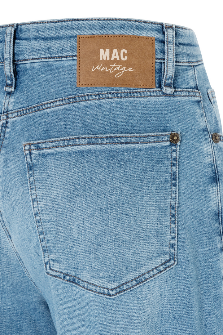 Dotique MAC Dakota Barrel Leg Jeans in Vintage Wash with Fringe Hem