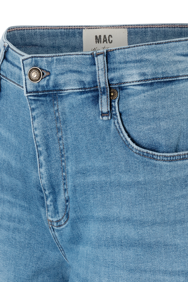 Dotique MAC Dakota Barrel Leg Jeans in Vintage Wash with Fringe Hem