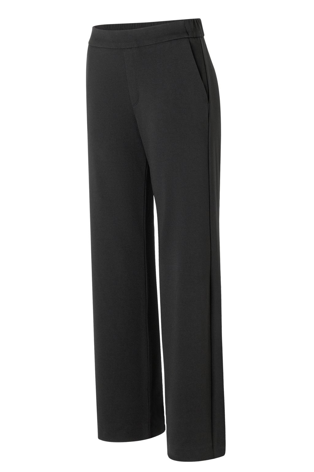 “MAC Chiara light jersey trousers in black with relaxed straight leg”