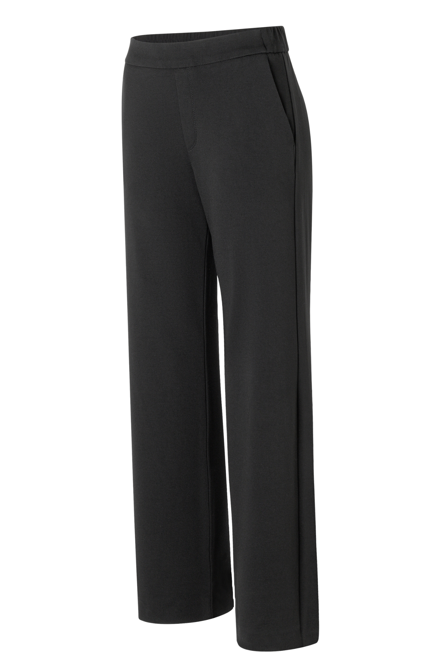 “MAC Chiara light jersey trousers in black with relaxed straight leg”