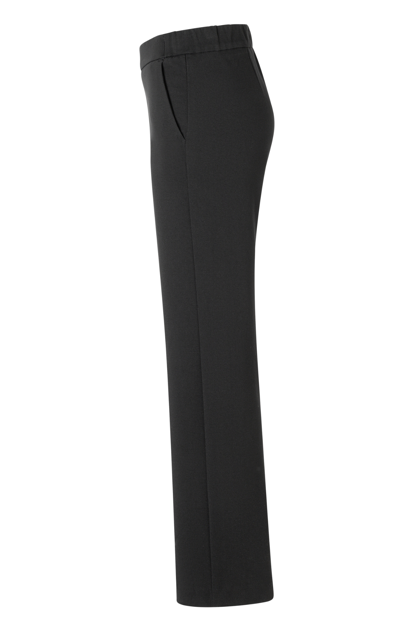 “MAC Chiara light jersey trousers in black with relaxed straight leg”