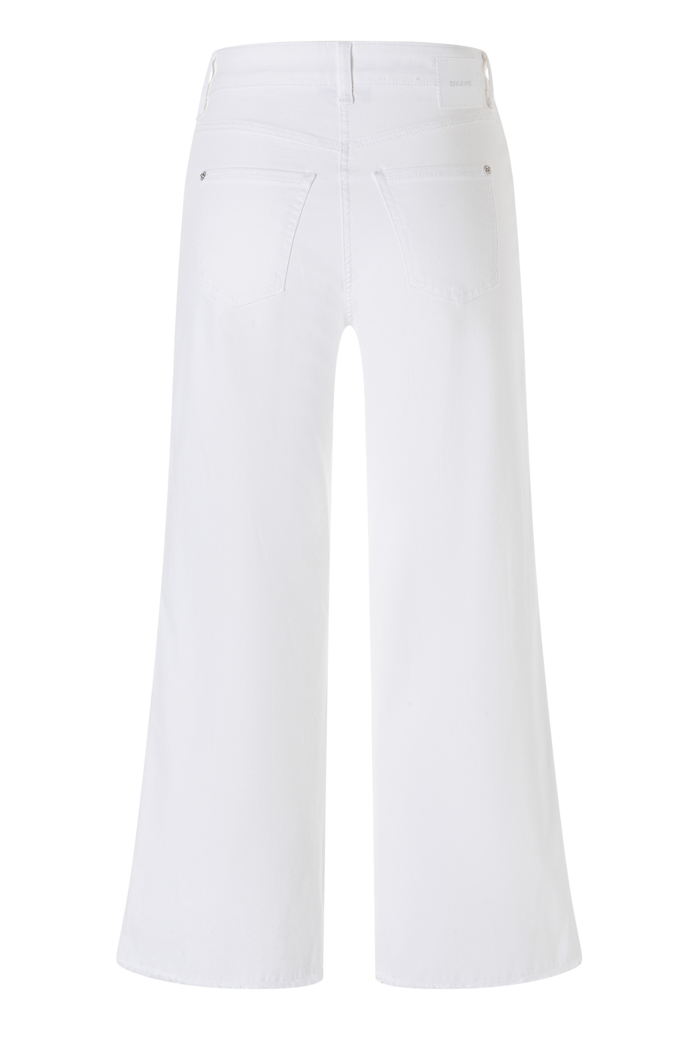 MAC Dream Wide cropped jeans in white Wonder Light denim. Flattering wide leg fit with a soft stretch feel. Easy summer styling from Dotique.