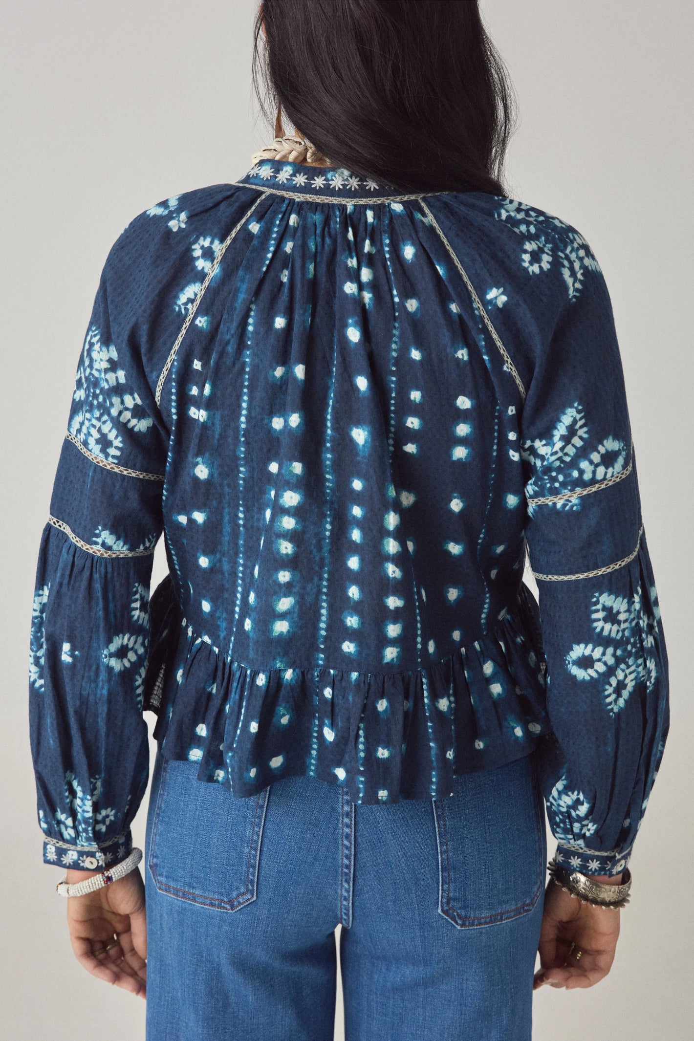 Maison Hotel Sora Blouse Shibori Dreams Ocean Ink by Maison Hotel, shop Maison Hotel at Dotique for unique styles