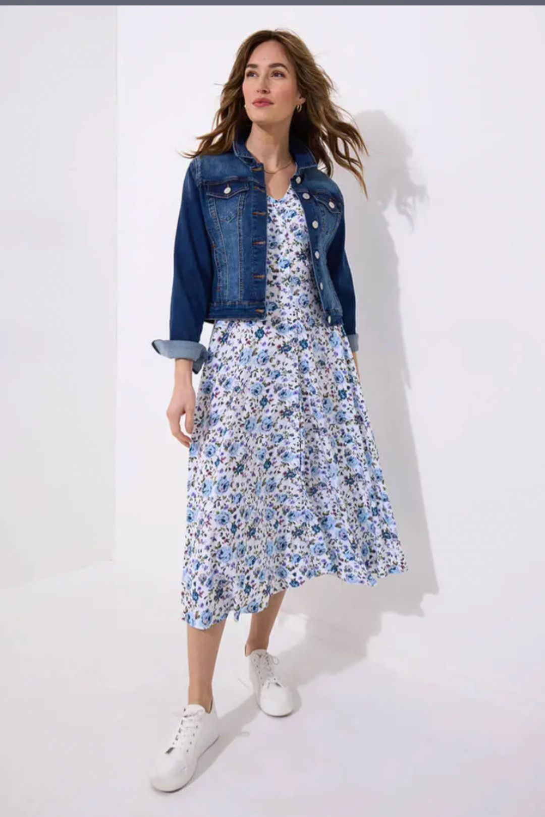 Marissa blue floral midi dress by Joe Browns, available at Dotique
