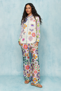 Model wearing Me369 Isabel Markers Printed Shirt by Me369 shop the vibrant collection at Dotique