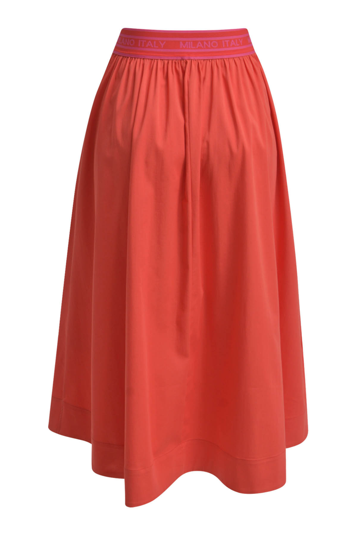 Milano 51-2020-1372 496 Poppy Midi Skirt with Elastic Waistband