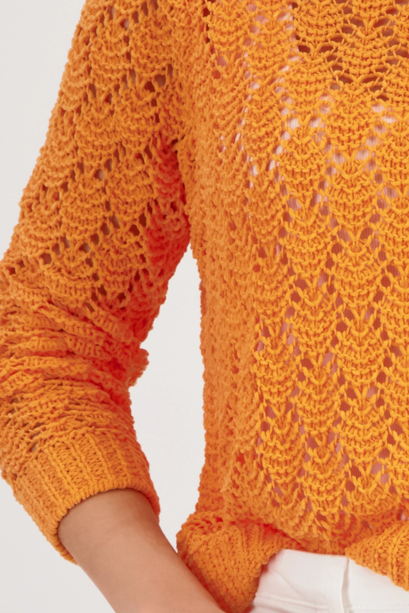 Monari 410392 Ajour Knit Jumper Aperitif by Monari featuring detailed knit pattern Shop Monari at Dotique
