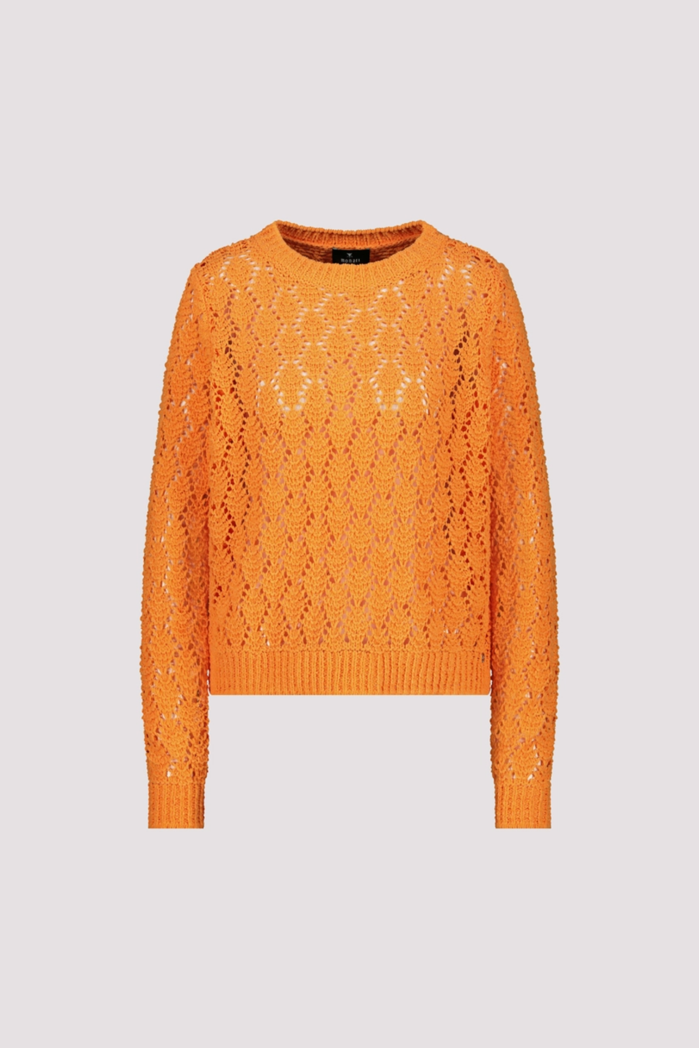 Monari 410392 Ajour Knit Jumper Aperitif by Monari in orange, shop the Monari collection now at Dotique online.
