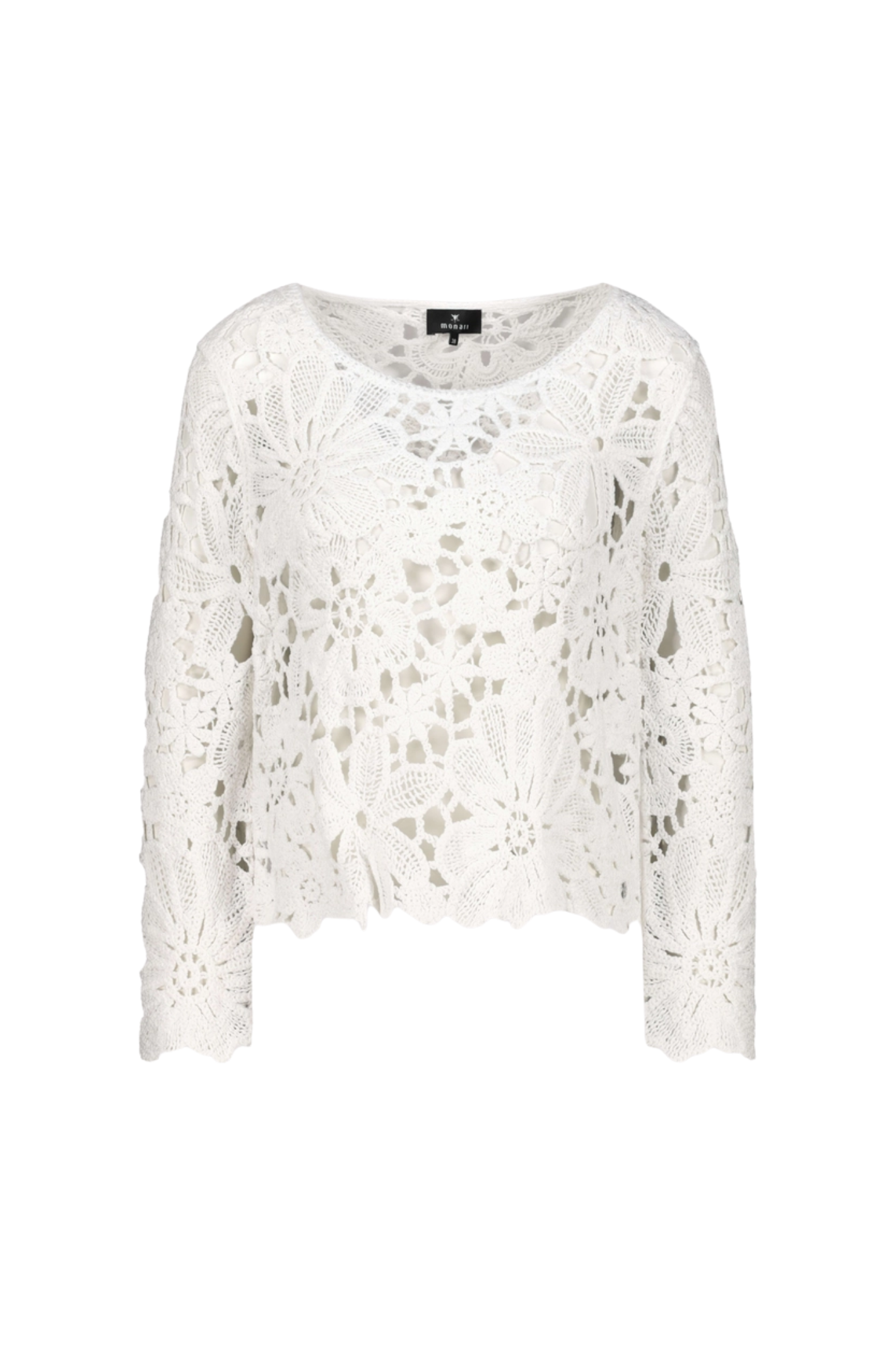 Monari 410237 Cornelly Crochet Pattern Jumper Off White by Monari, shop Monari at Dotique for elegant crochet style.