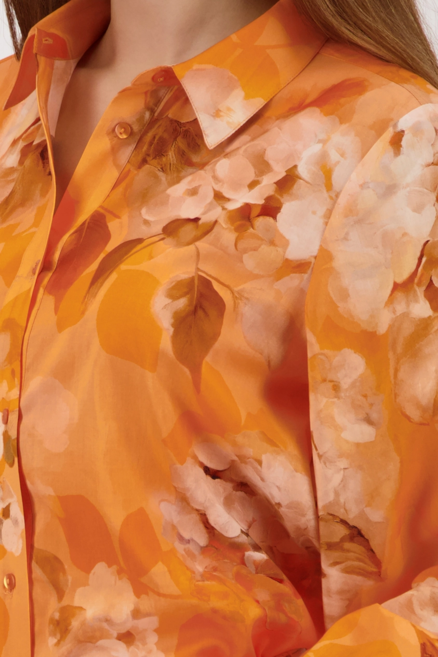 Monari 410259 Floral Pattern Blouse Aperitif by Monari in warm tones, shop Monari at Dotique for elegant style.