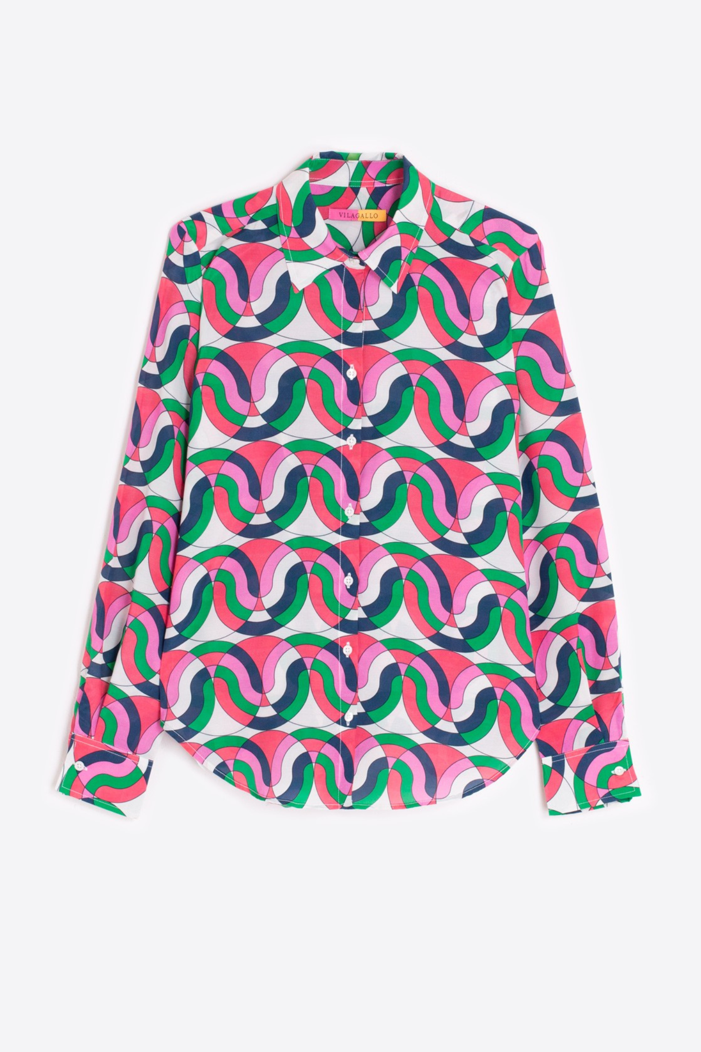 Vilagallo 33449 Multicolour Geometric Print Shirt by Vilagallo with bold pattern, shop Vilagallo at Dotique.