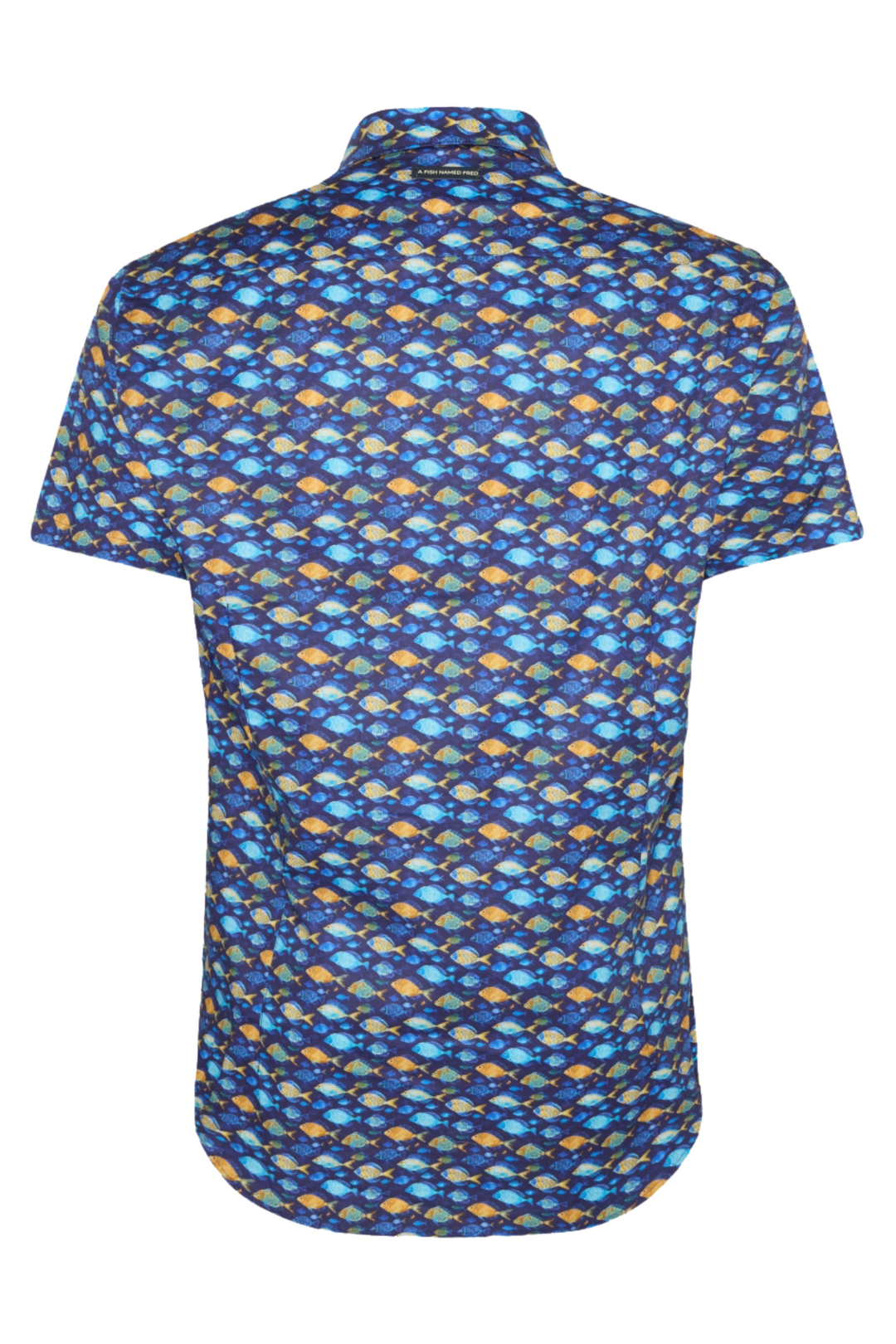 A Fish Named Fred 31.066 Short Sleeve Men's Shirt Navy Fish