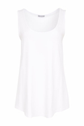 Soft white cami top by Naya with wide straps and a flattering scoop neckline. Easy to layer or wear alone. Shop now at Dotique.