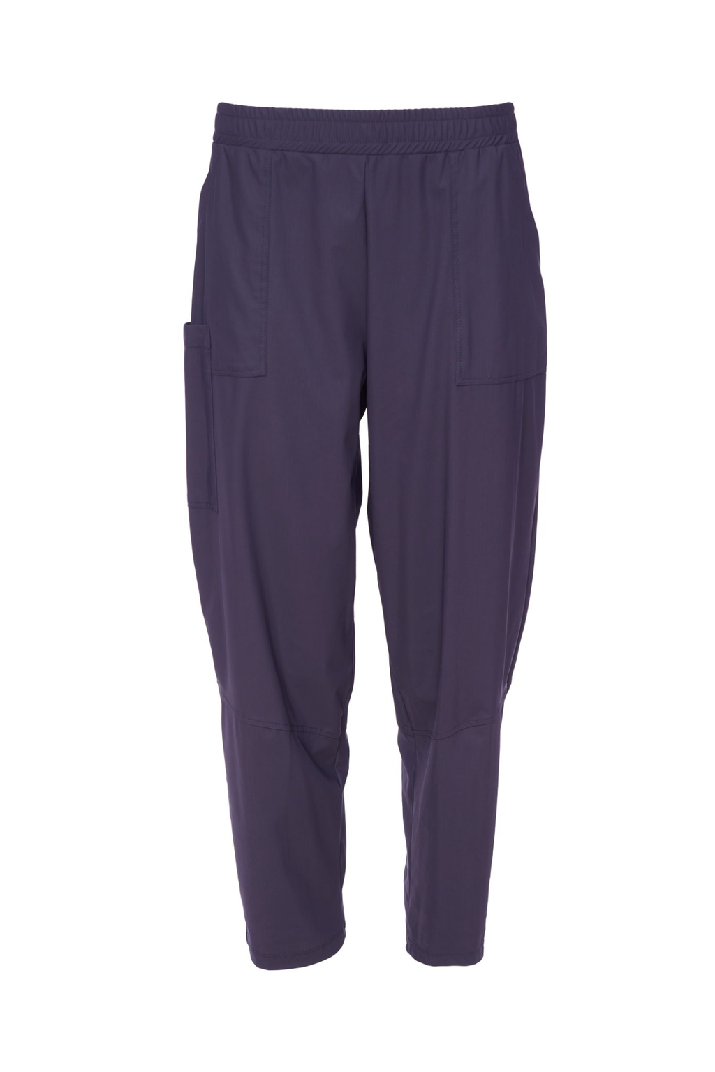 Black Naya pull-up trousers with a slim leg, stretch fabric and patch pockets. Comfortable, flattering and easy to wear. Shop now at Dotique.