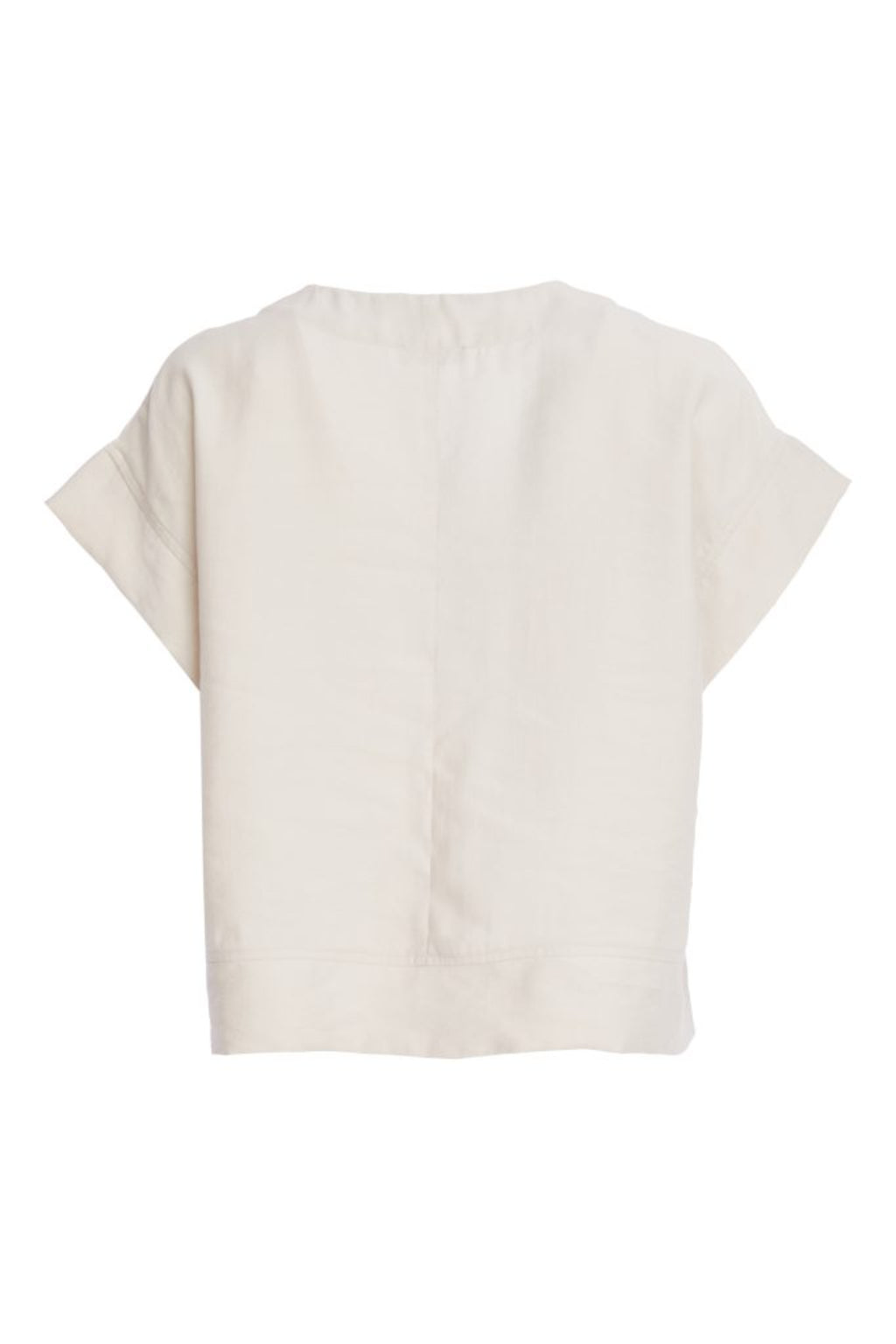 Naya NPA26220 Patch Pocket Vee Neck Top With Button Detail Ash