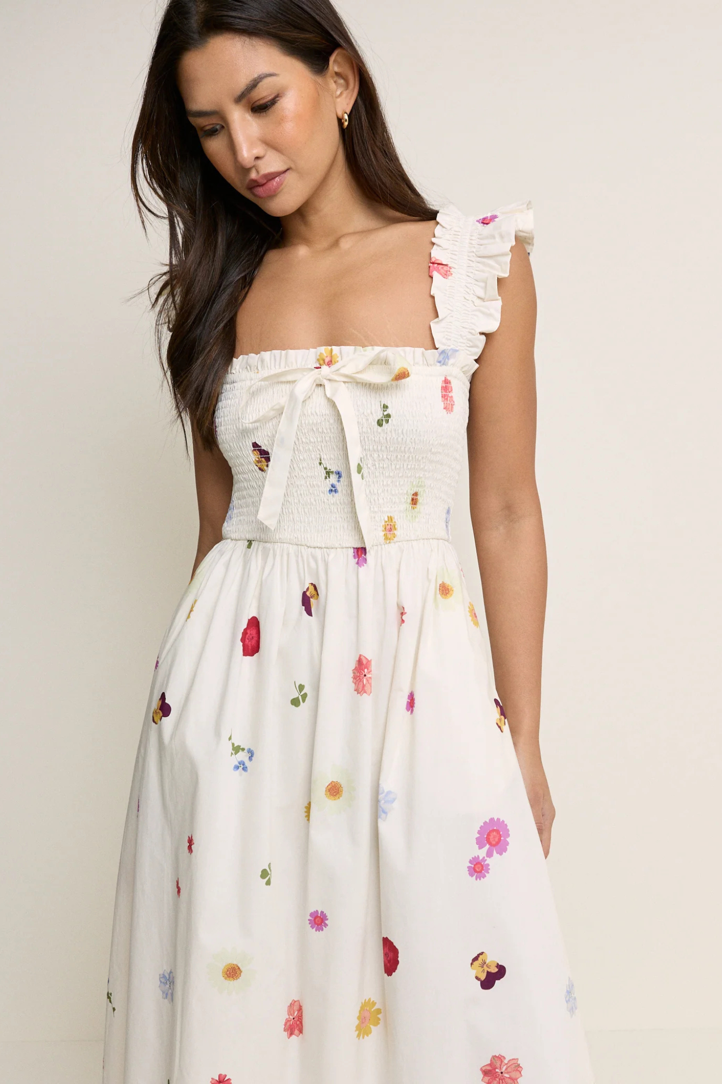 Nobody’s Child Floral Shirred Christina Midi Dress