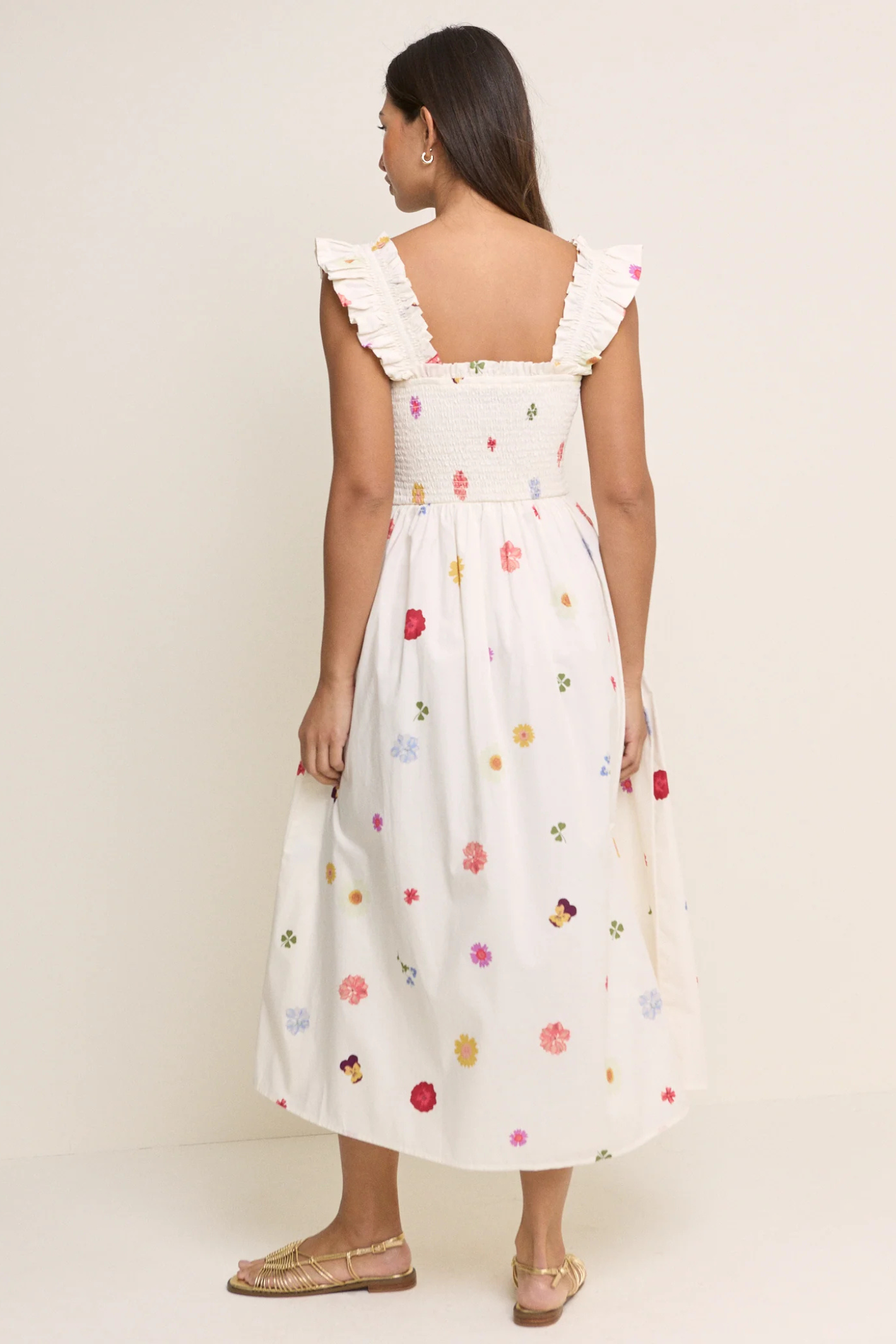 Nobody’s Child Floral Shirred Christina Midi Dress
