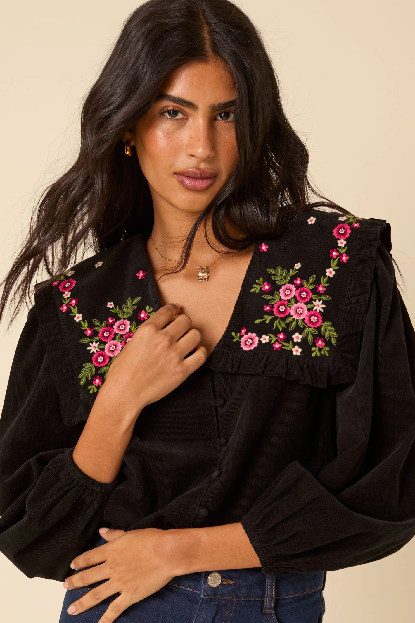 Nobody’s Child T254095 Black Eloise Blouse