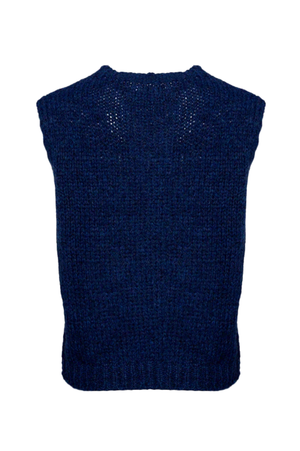 Dotique Noella 11162185 Kala Knit Vest in navy with round neckline and soft knit texture