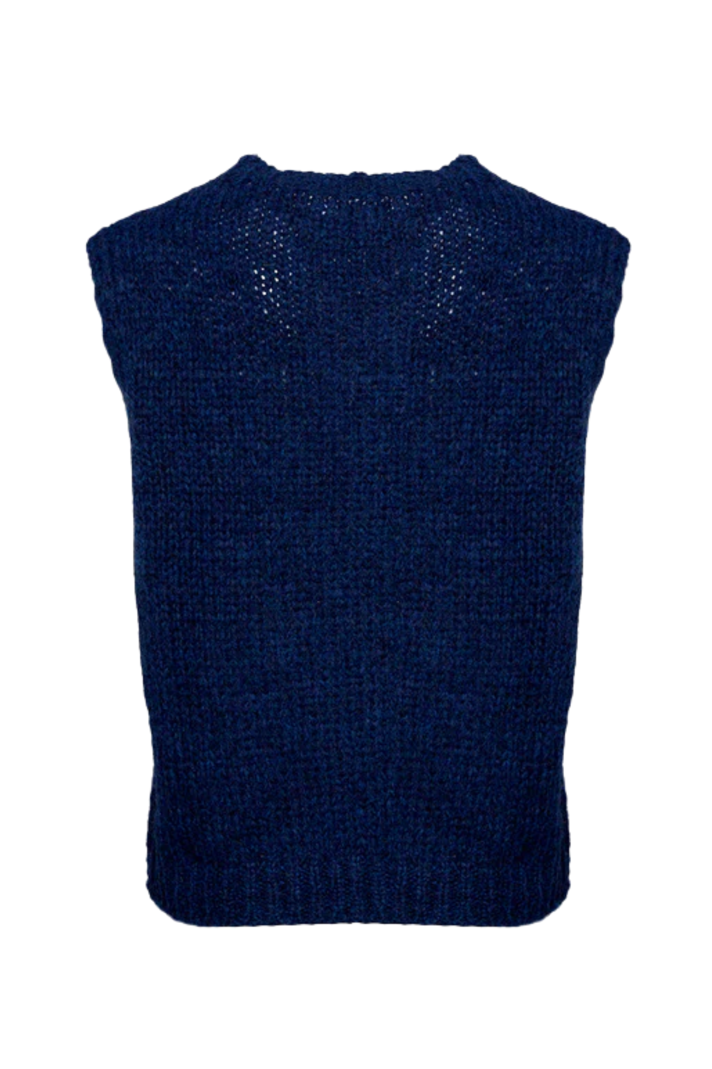 Dotique Noella 11162185 Kala Knit Vest in navy with round neckline and soft knit texture