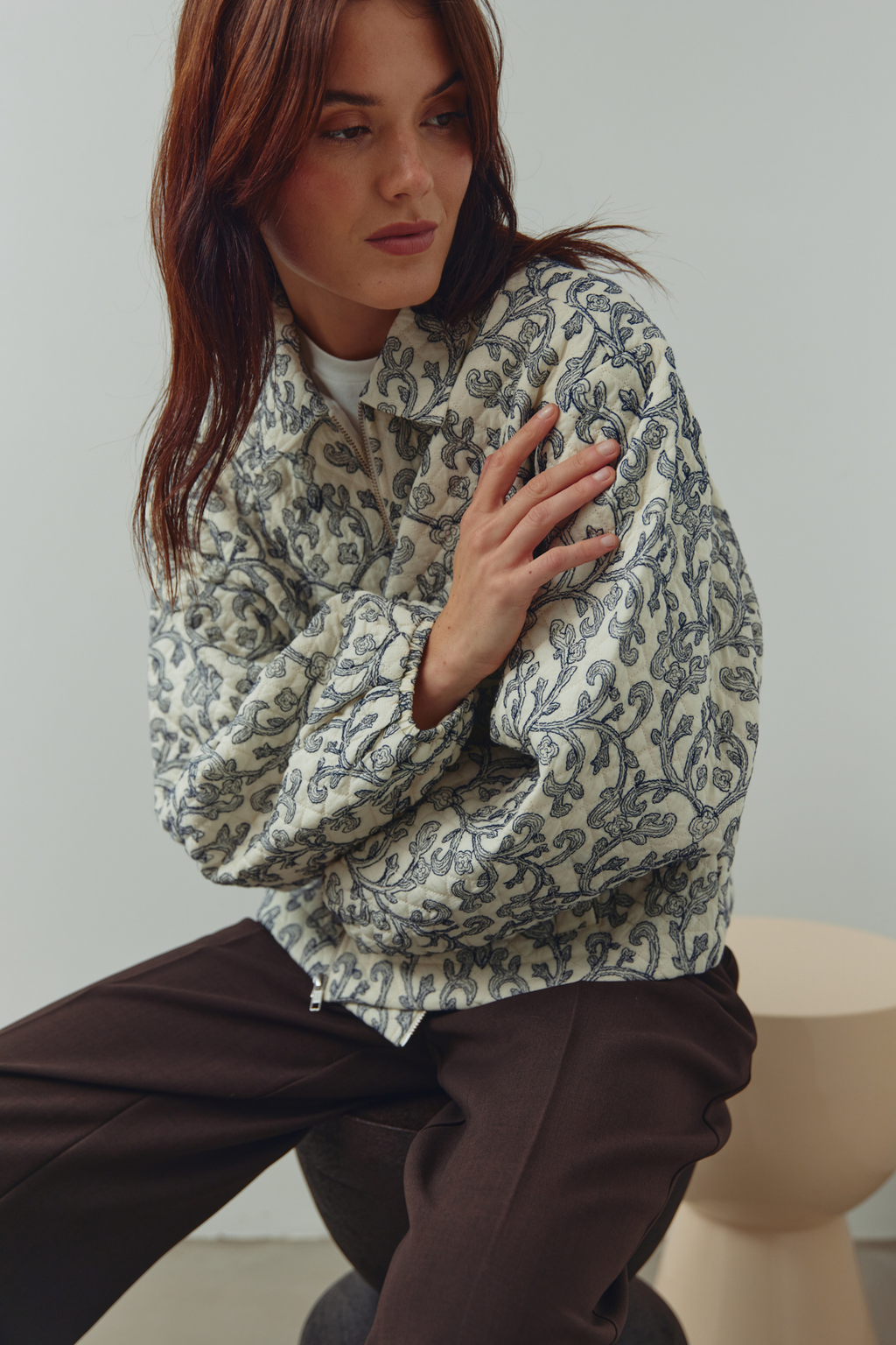 Noella 12610063 N-Mariam Jacket Offwhite 100% cotton structured jacket at Dotique