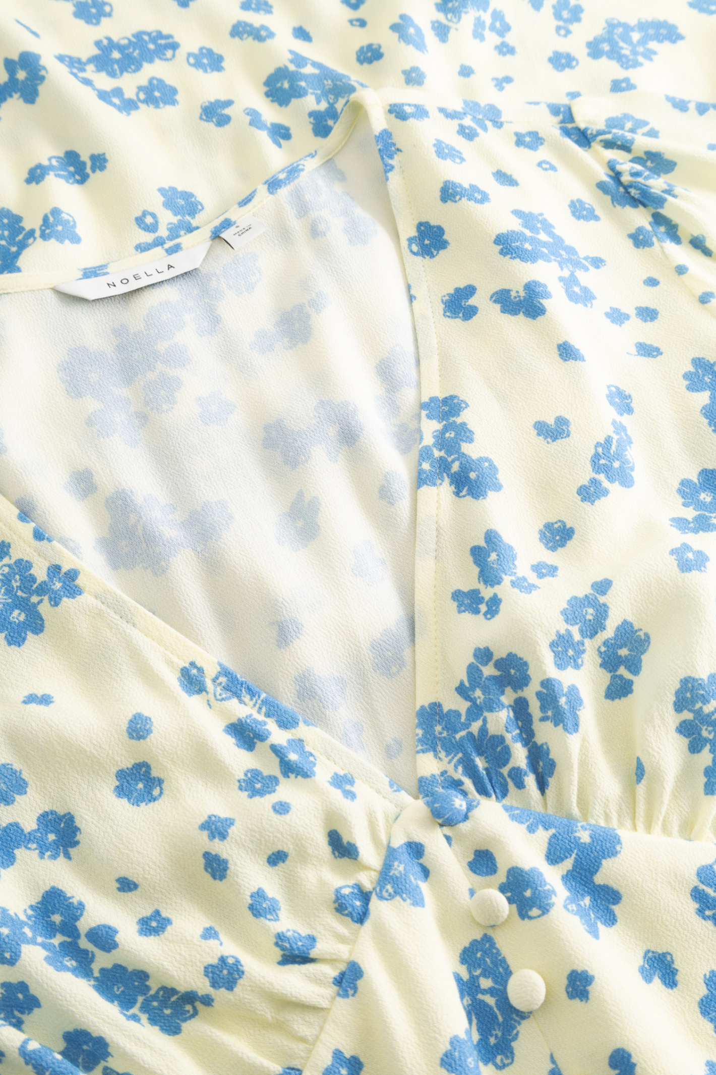 Dotique Noella 15130003 N-Lilith Maxi Dress in Deja Yellow print with deep V-neckline