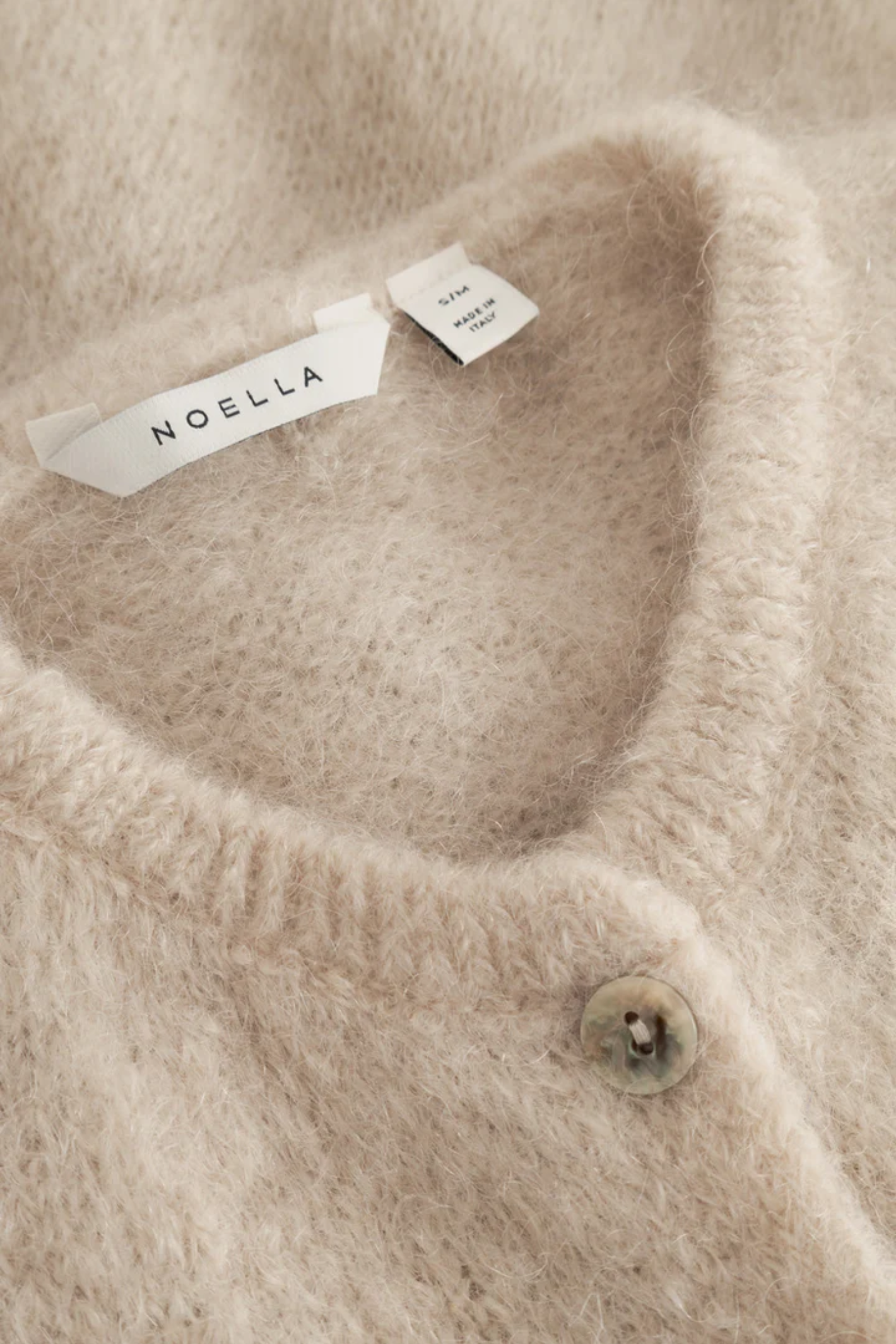 Dotique Noella 15250001 N-Lorell Knit Cardigan in beige with short sleeves and button down front