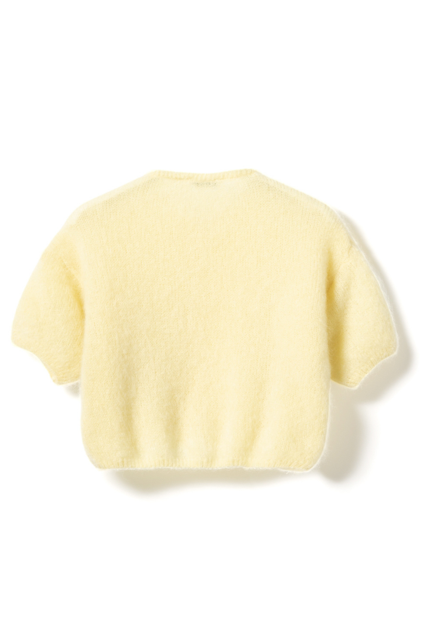 Dotique Noella 15250001 N-Lorell Knit Cardigan in light yellow with short sleeves and button down front