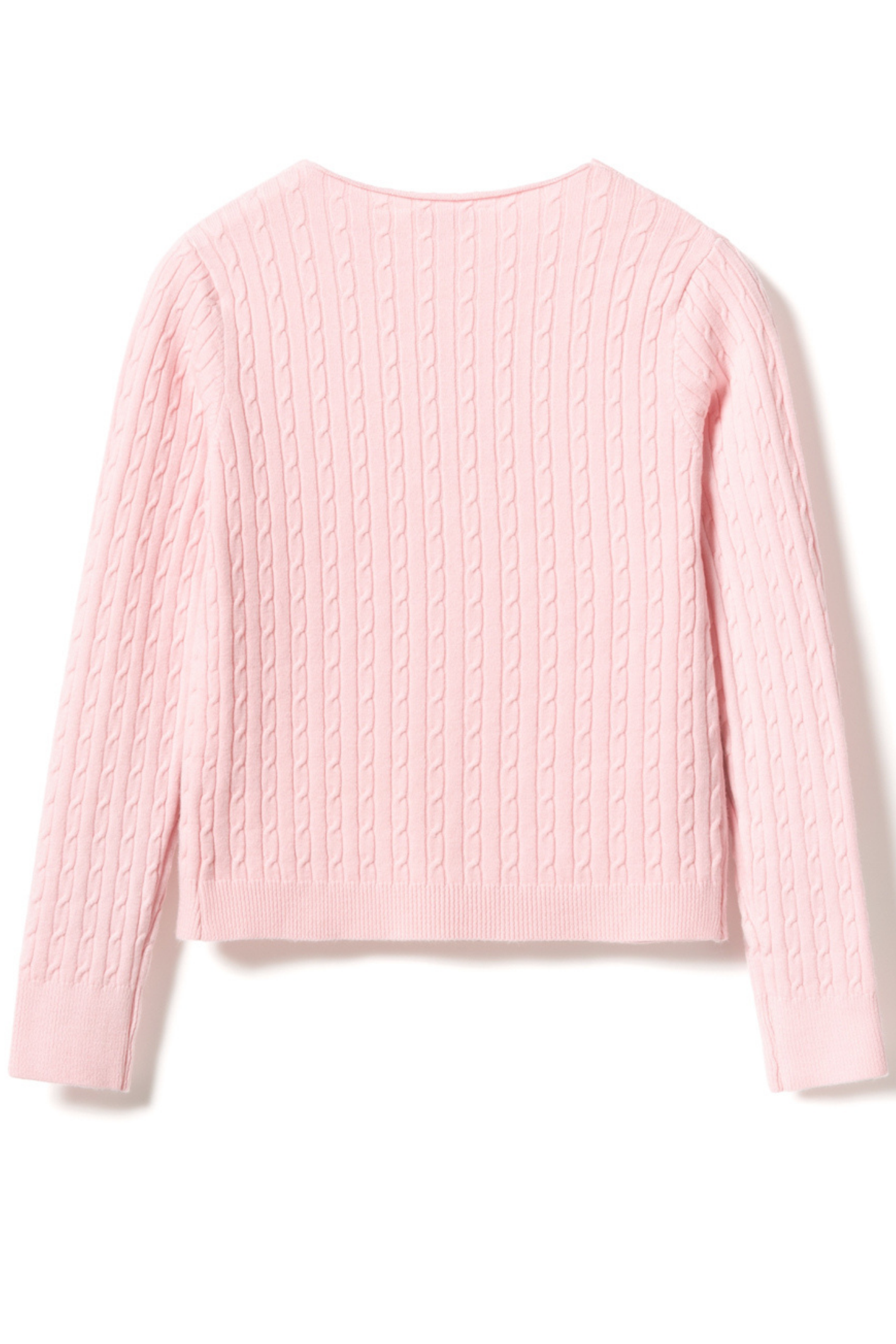 Dotique Noella 15260002 N-Laliah Knit Cardigan in baby pink with cable knit and V-neckline
