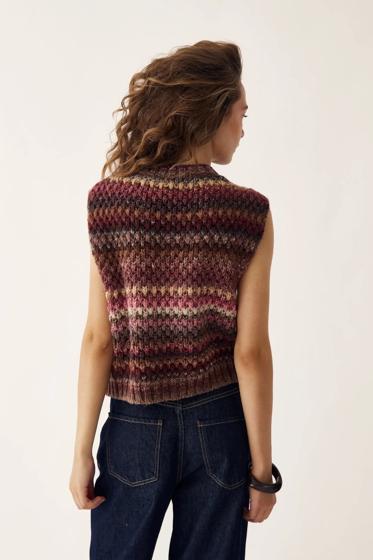 The Noella Gio Knit Vest in Rust Mix brings all the warmth and character of autumn dressing into one beautifully textured piece. Shop Noella at Dotique.