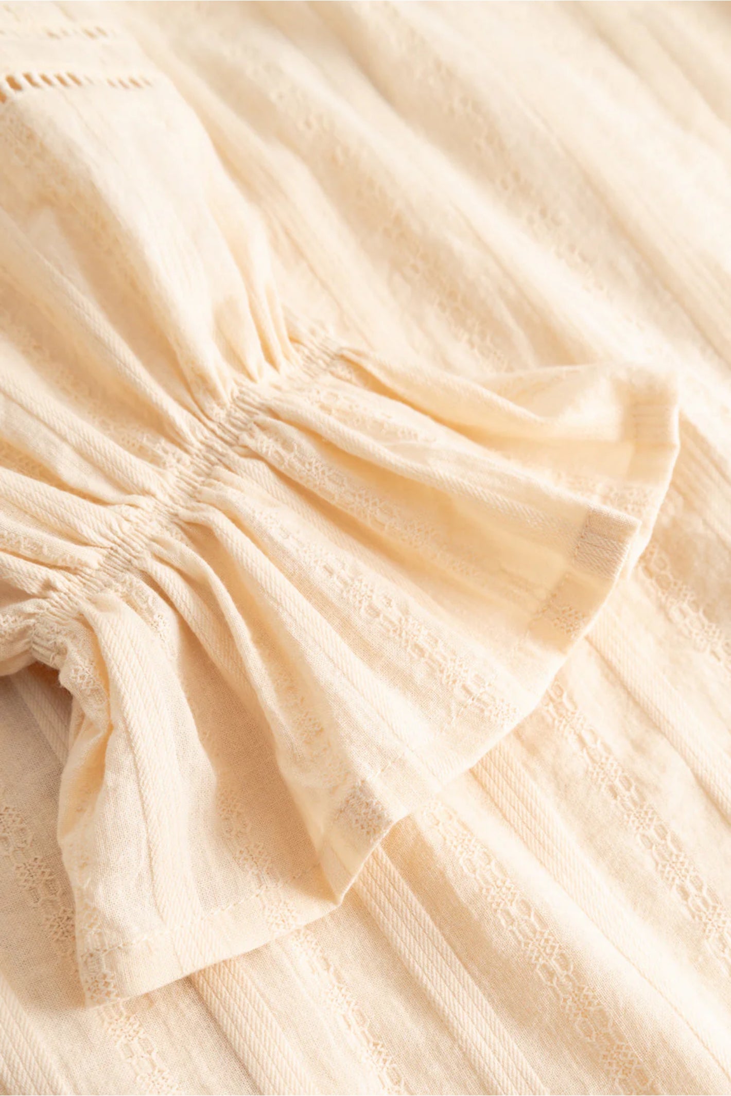 Noella 15320002 N-Maliyah Blouse Ivory close-up detail by Noella, shop the Noella collection at Dotique online