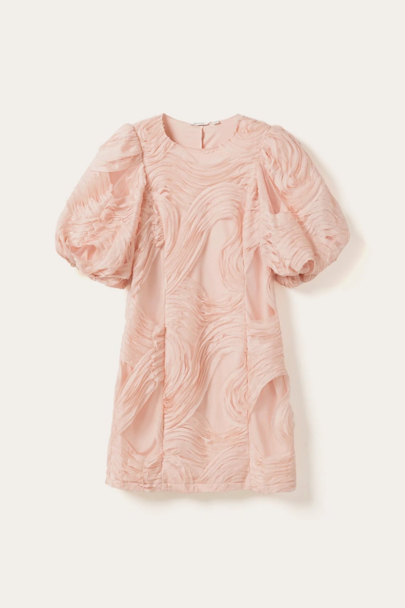 Noella 15430001 N-Michaela Dress Baby Pink by Noella with puff sleeves, shop Noella collection at Dotique online