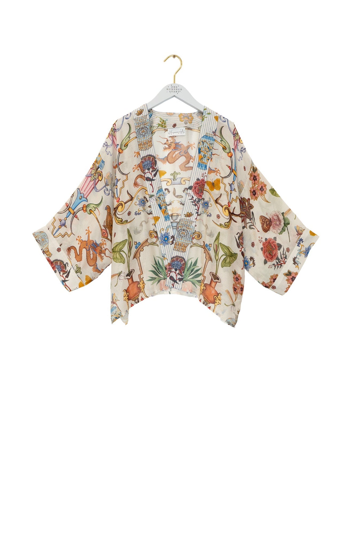 One Hundred Stars KIMCORIVO Cornucopia Ivory Kimono