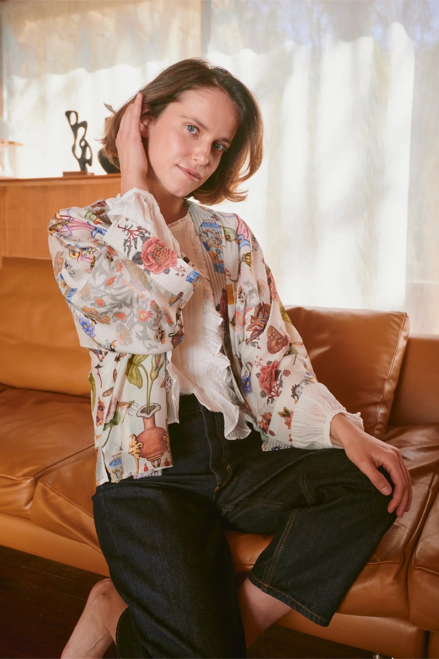One Hundred Stars KIMCORIVO Cornucopia Ivory Kimono