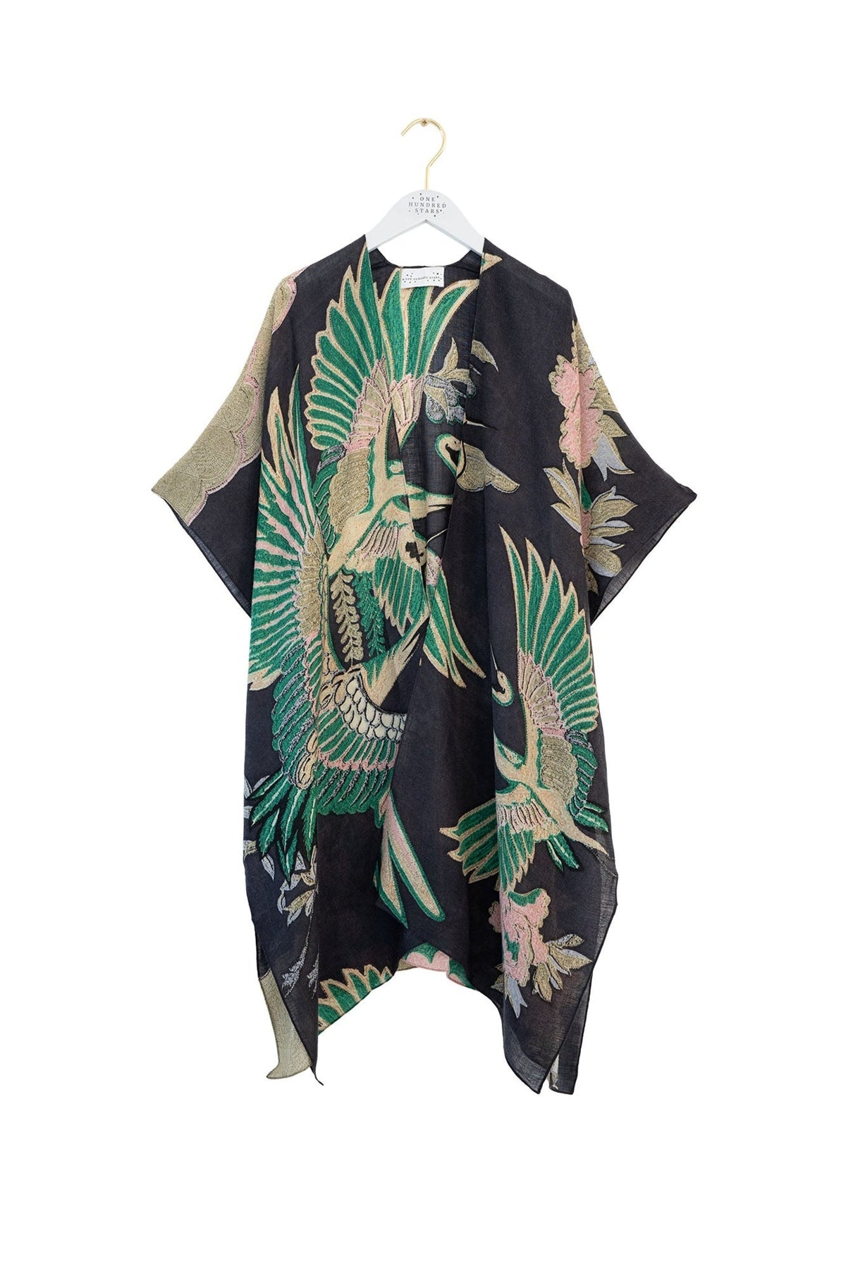 One Hundred Stars Crane Emerald Wool Throwover, official product photograph. Shop One Hundred Stars at Dotique.