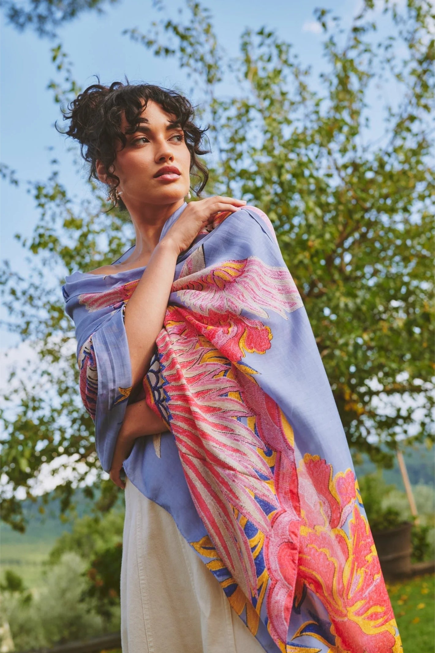 One Hundred Stars SCACRAPWK Crane Periwinkle Scarf