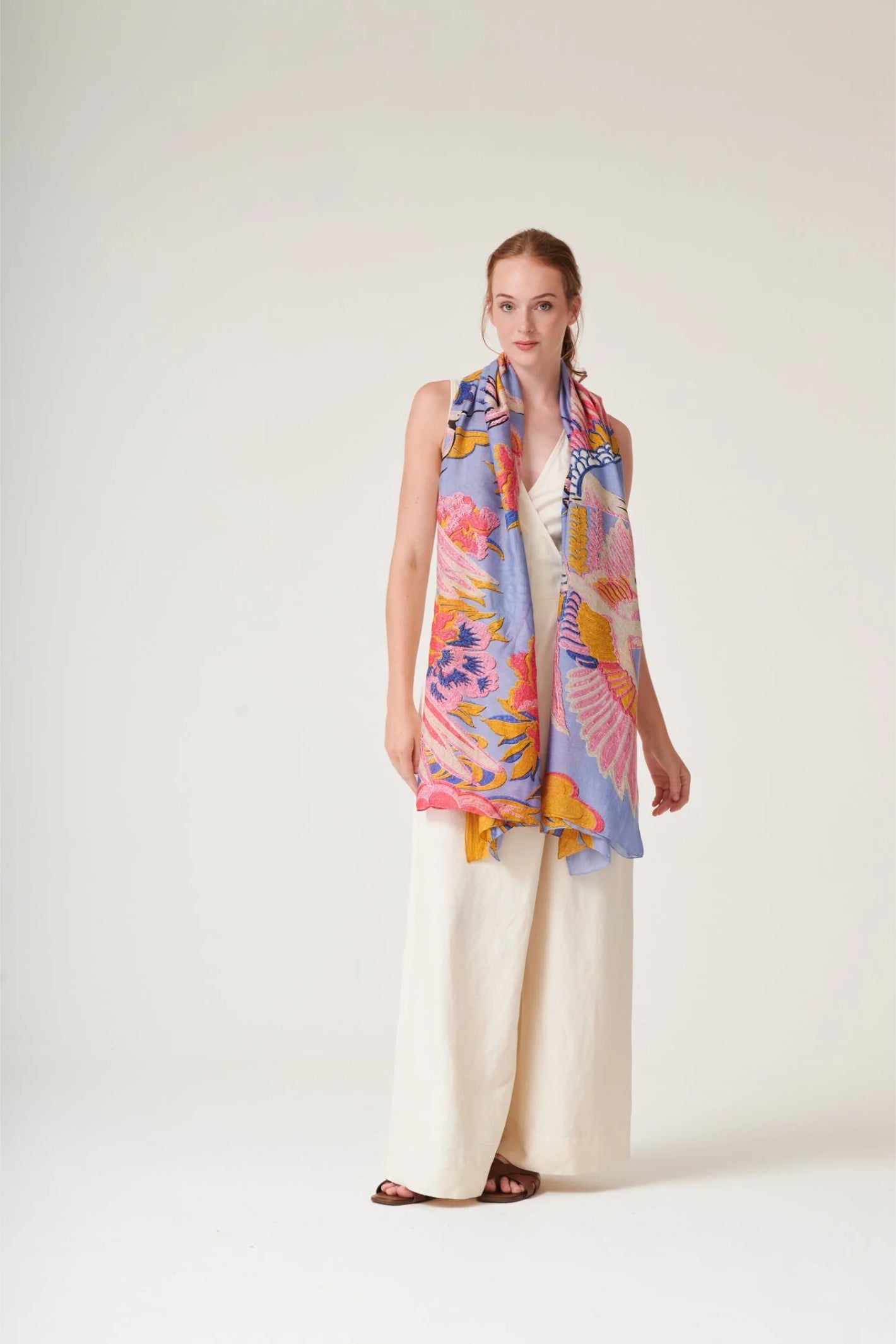 One Hundred Stars SCACRAPWK Crane Periwinkle Scarf