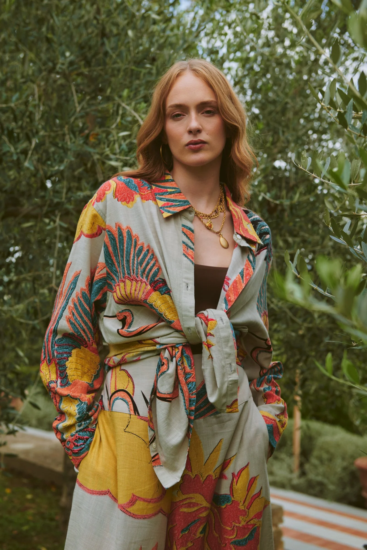 Oversized Crane Stone shirt by One Hundred Stars in a premium modal-cupro blend. Easy, relaxed style with fluid drape — perfect for layering or as a stand-alone piece. Shop at Dotique.