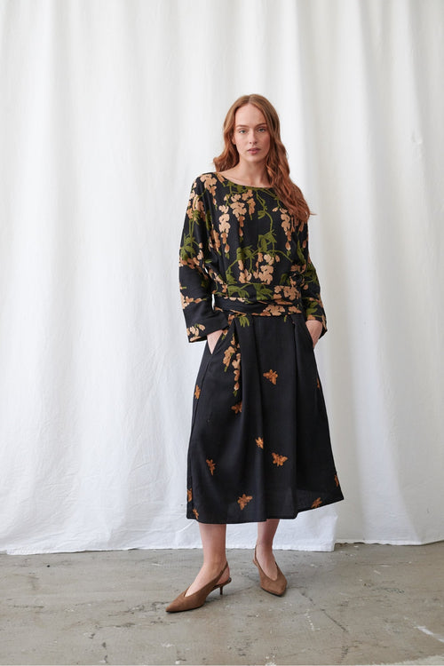 Wisteria Black Kate Dress by One Hundred Stars, view 2. Shop One Hundred Stars at Dotique.
