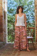 One Hundred Stars Giant Kantha Dusk Palazzo Pants, official product photograph. Shop One Hundred Stars at Dotique.