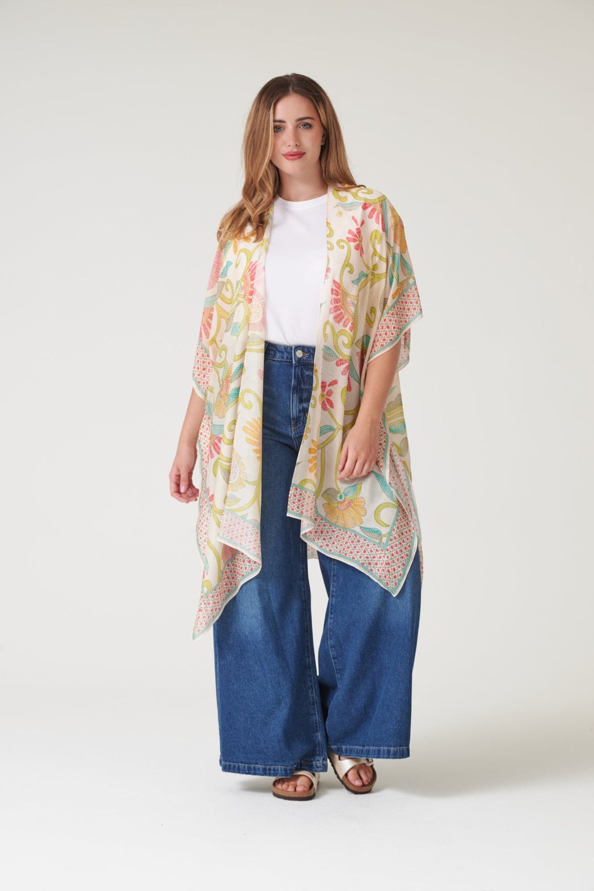 One Hundred Stars Giant Kantha Lime Throwover, official product photograph. Shop One Hundred Stars at Dotique.