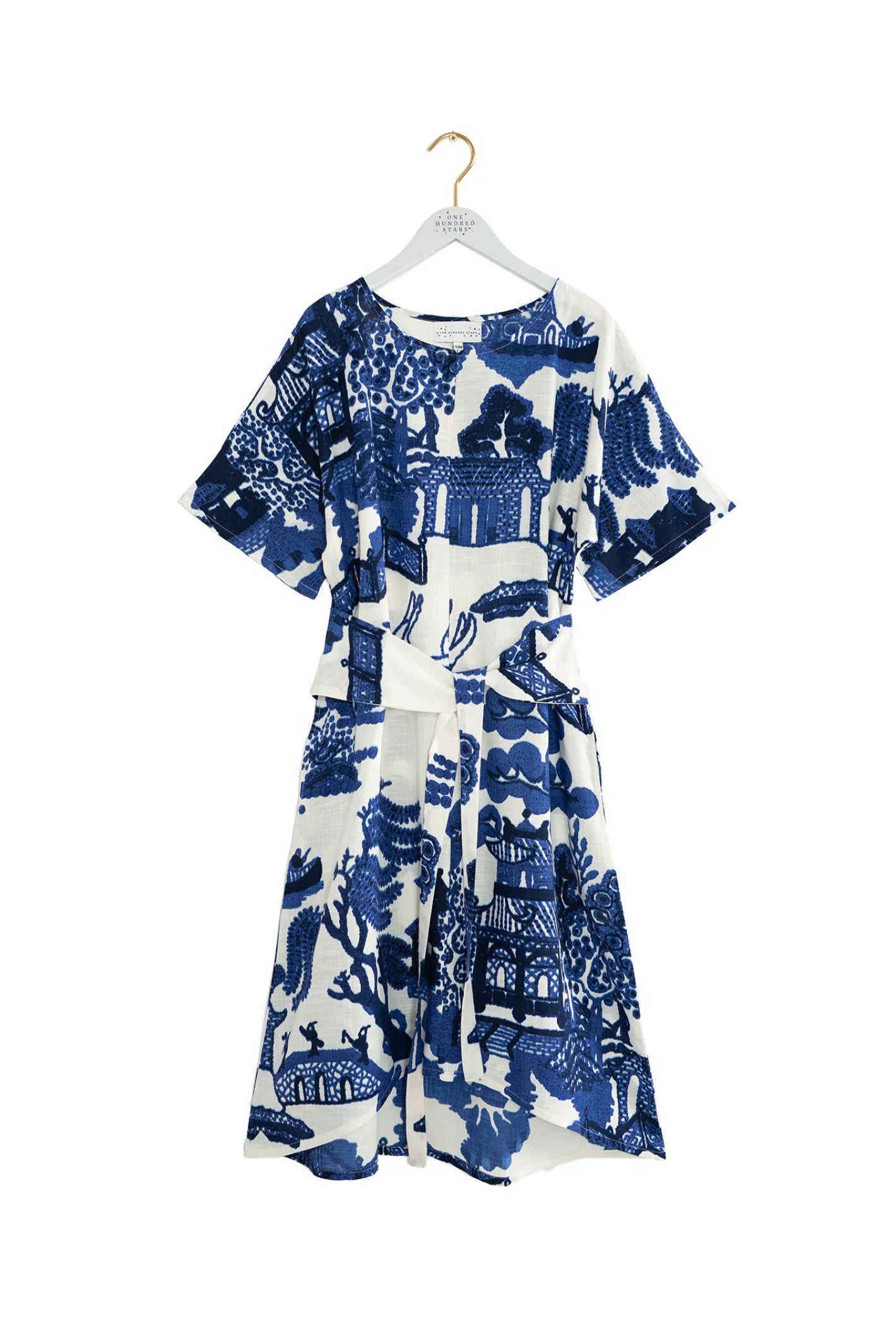 One Hundred Stars DOBGIWBLU Giant Willow Blue Obi Dress by One Hundred Stars available to shop online at Dotique