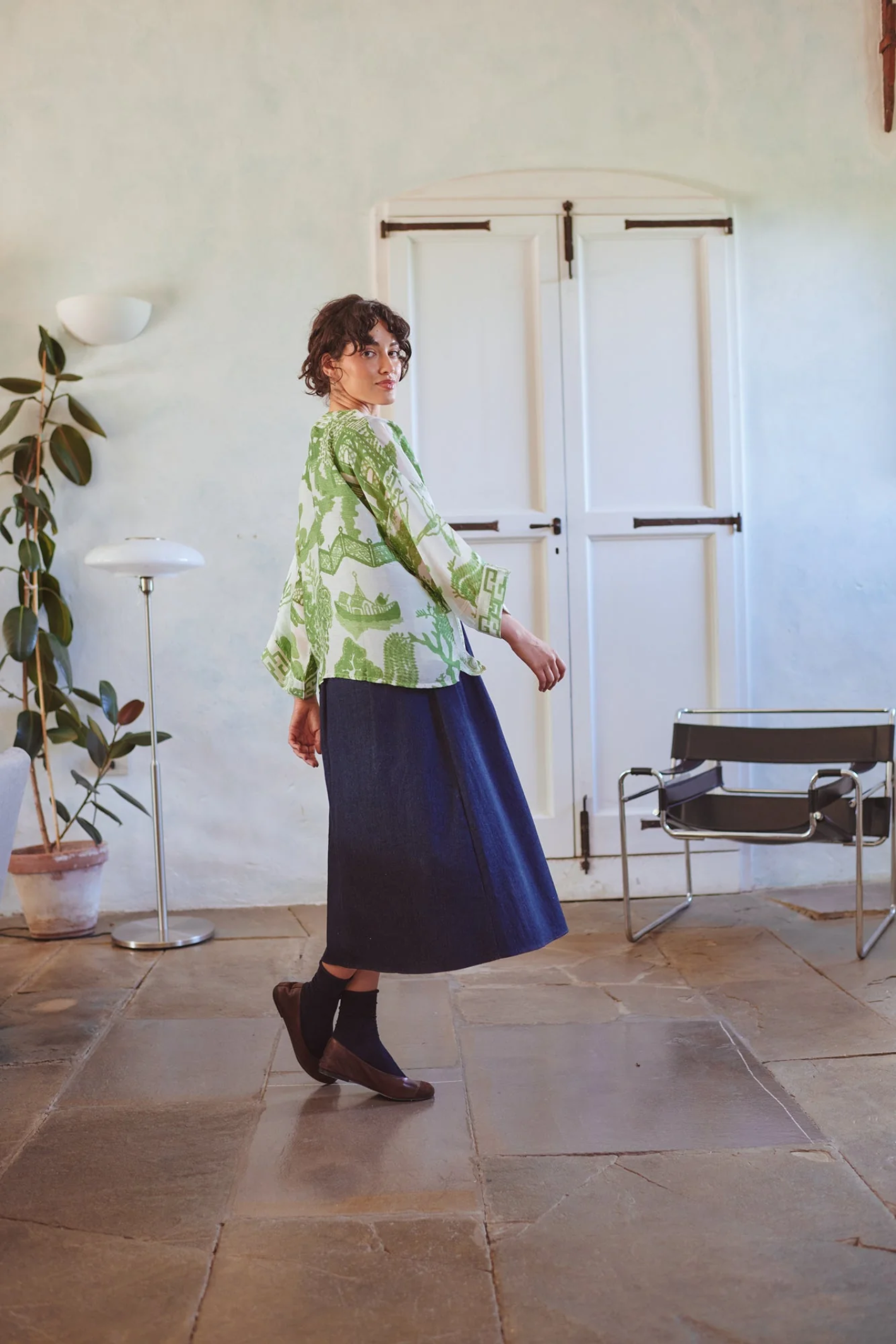 Giant Willow Green kimono by One Hundred Stars in a premium modal-cupro blend. Lightweight, fluid and perfect for layering over dresses, tops or swimwear. Shop at Dotique.