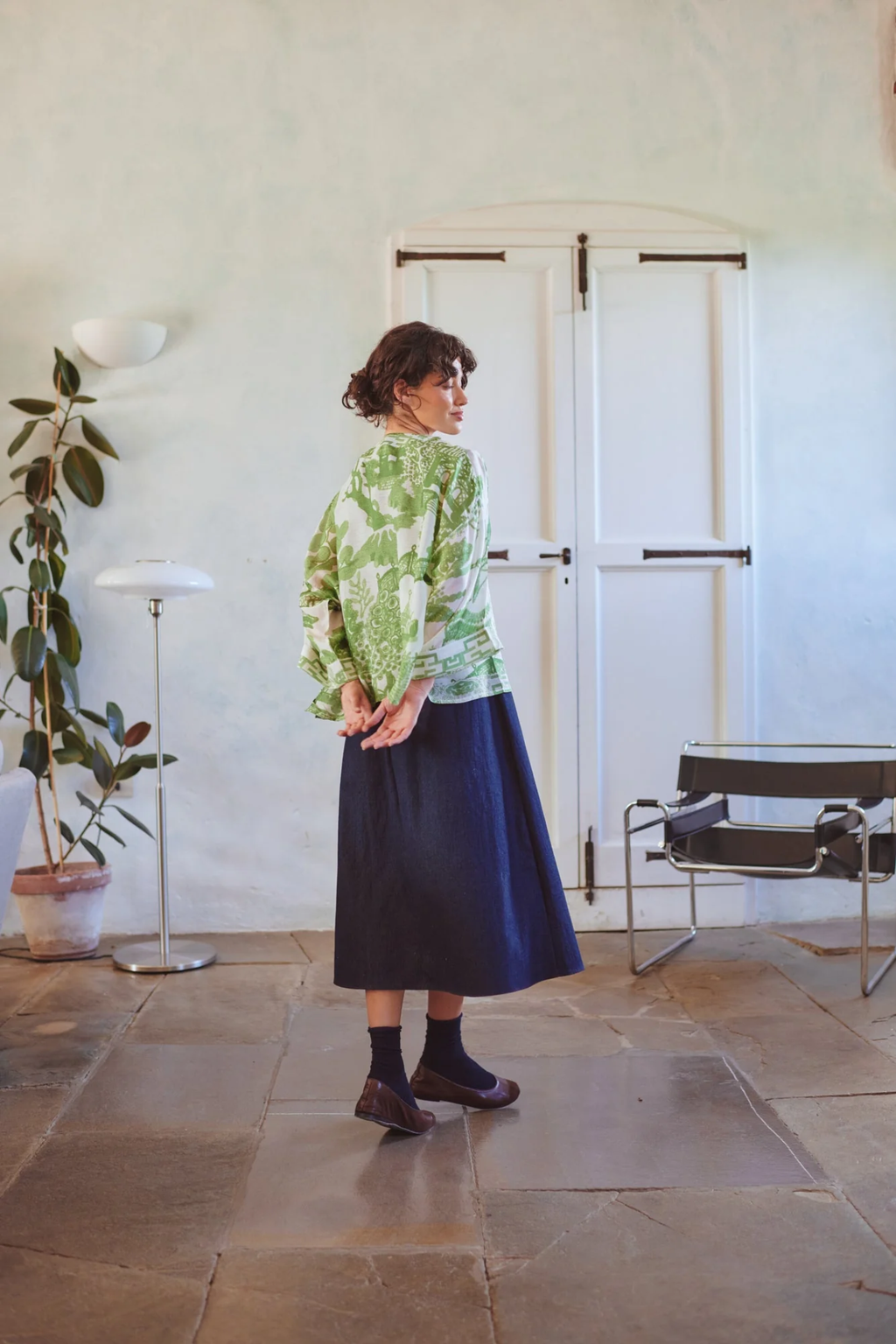 Giant Willow Green kimono by One Hundred Stars in a premium modal-cupro blend. Lightweight, fluid and perfect for layering over dresses, tops or swimwear. Shop at Dotique.
