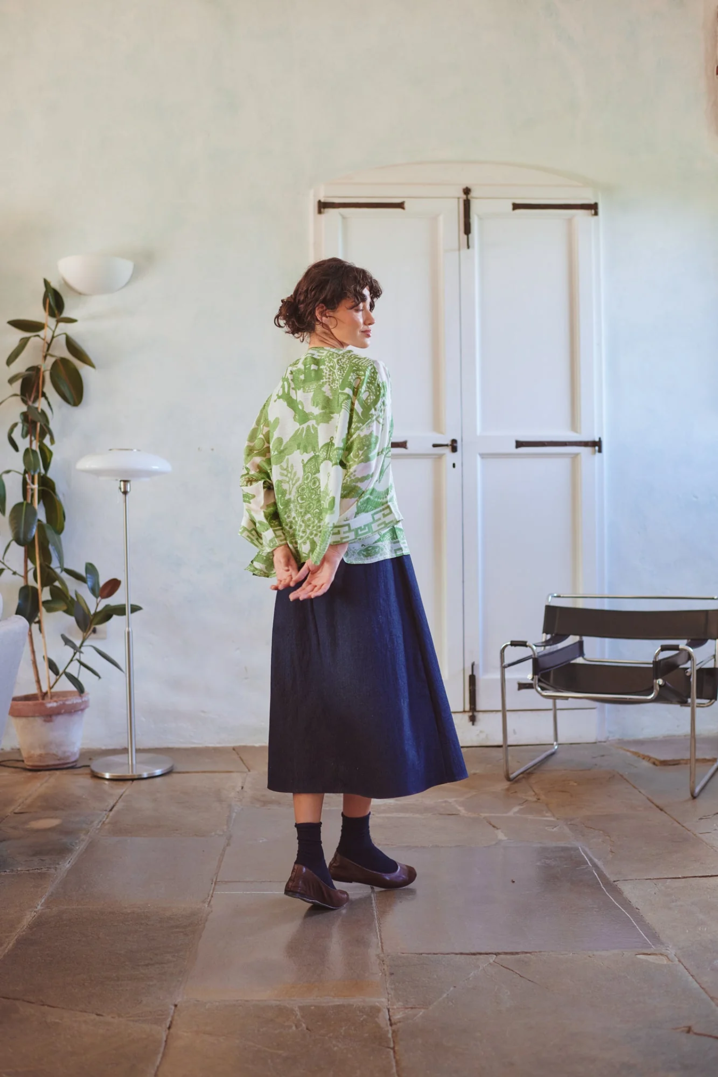 Giant Willow Green kimono by One Hundred Stars in a premium modal-cupro blend. Lightweight, fluid and perfect for layering over dresses, tops or swimwear. Shop at Dotique.
