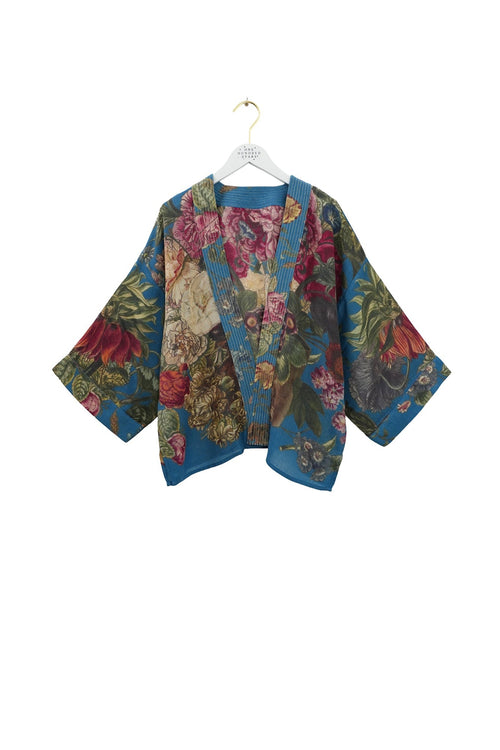 Primula Teal Wool Kimono by One Hundred Stars, view 2. Shop One Hundred Stars at Dotique.