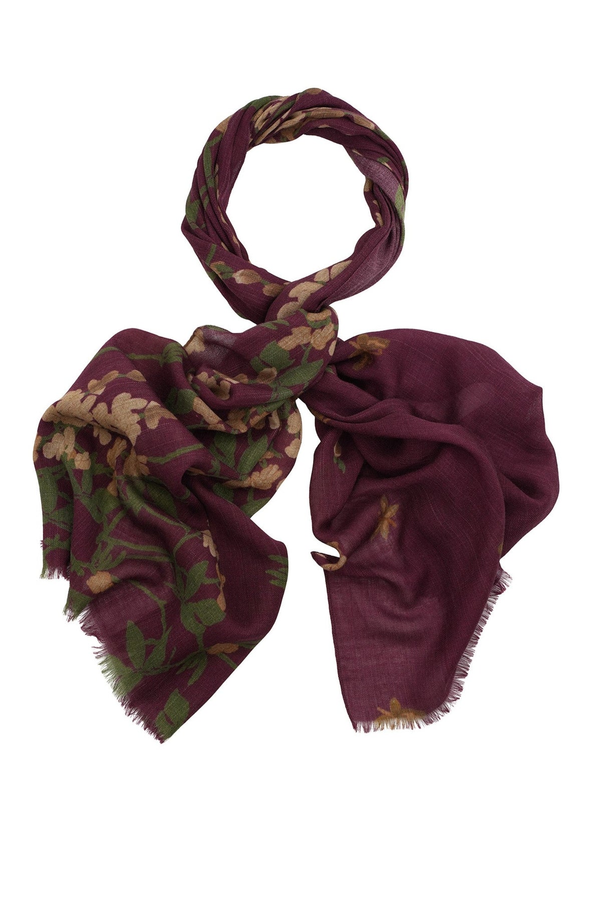 Wisteria Plum Wool Scarf by One Hundred Stars, view 2. Shop One Hundred Stars at Dotique.